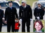 As Barden's parents, brother and sister arrived at St. Rose of Lima Church at 10am, the firefighters somberly formed an honour guard along the road, silently offering support to the heartbroken family.