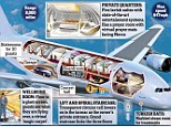 The £240million private jet has a Turkish bath, boardroom and concert hall