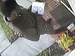 On second thoughts: He returns when no one answers the bell, checks the package and steals it