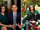 'Michelle and I want to wish you a Merry Christmas and a Happy Holidays': President Obama and his wife Michelle released this picture of them speaking during the weekly address from the White House on December 21st