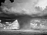 Downpour: Mr Dobrowner called this 2010 photo 'Monsoon.' He has managed to capture a massive raincloud drenching the arid land near Lordsburg, New Mexico