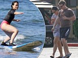 Social network: Mark Zuckerberg, who is celebrating his first Christmas with wife Priscilla Chan, laughed and joked during private surfing lessons on the island of Maui