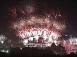Fireworks explode over and around the Sydney Harbour Bridge and Sydney Opera House during New Year celebrations on January 1