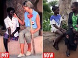Princess Diana in Angola Princess of wales with landmine victim sandra tigica