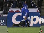 The moment: Chelsea striker Eden Hazard kicks a ballboy in the ribs during a match against Swansea City