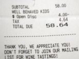 Just desserts: Laura King and her husband took their three children, ages 2, 3 and 8, for dinner and were given a $4 discount on their tab for their 'Well Behaved Kids'