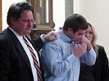 Cleared: Former University of Montana quarterback Jordan Johnson, 20, second from left, breaks down in tears after being found not guilty of raping a woman last year