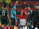 United front: Nani was sent off in controversial circumstances against Real Madrid
