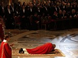 Prayer: The pontiff led the Celeb!   ration of !   the Lord's Passion in the Vatican