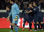 Inspiration: David Beckham's (centre) cameo appearance was a key part of PSG extending their lead at the top of Ligue 1