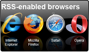 RSS enabled browsers include, Internet expolorer, Mozilla Firefox, Safari and Opera