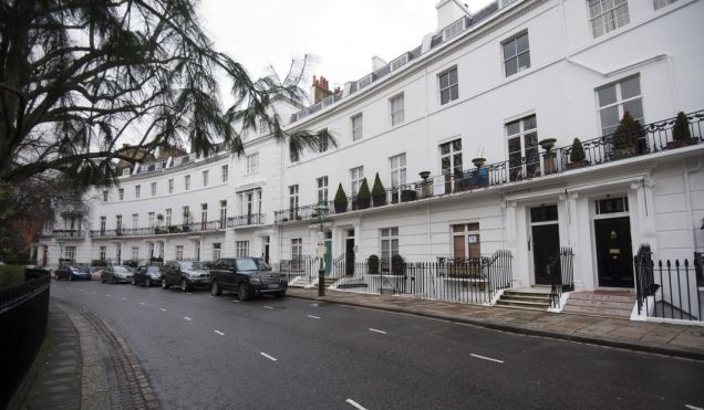 Billionaires' row: Egerton Crescent, where the average property costs over £8million. Most of the homes belong to super-wealthy foreigner