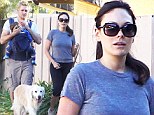 Family fun day! Lindsay Price and fianc Curtis Stone take their son and dog for a walk