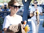 On a health kick! Whitney Port goes make-up free and casual in comfy joggers... on juice run in Los Angeles