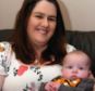 Hannah with baby Noah: She was given a drip-feed egg solution, which may have stabilised her immune system