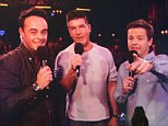 Another win: Ant and Dec are presented with their twelfth award by Simon Cowell via live video link-up 