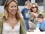 Sheryl Crow enjoys some quality family time as she hits the beach this morning with her favorite boys, Wyatt and Levi 