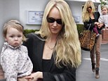 Ladies who lunch! Kimberly Stewart and her baby daughter Delilah grab a bite to eat at Fred Segal
