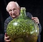 Still going strong: Pensioner David Latimer with his bottle garden