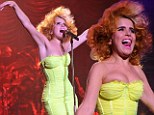 Paloma Faith was almost left red-faced when her dress slipped down to reveal a little too much cleavage during a Manchester gig this week