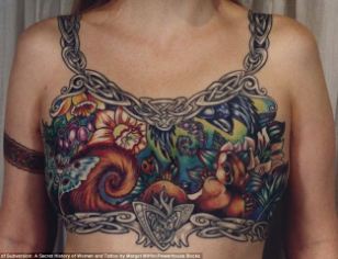 Controversial: Facebook has received backlash for allegedly trying to remove this image of a breast cancer survivor's tattooed chest