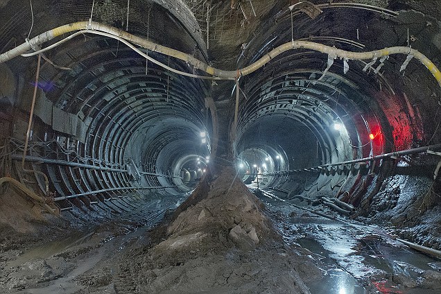 Eerie: Work continues on tunnels leading into caverns underneath Grand Central Terminal