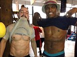 LaBuff! Actor Shia LaBeouf shows off his toned body as he trains with boxer Peter Quillin