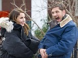 That's one for the album! Noomi Rapace and Tom Hardy on the set of Animal Rescue filming in Brooklyn 
