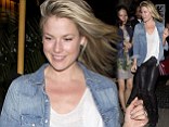 Actress Ali Larter wearing black leather pants was leaving the swanky Chateau Marmont Hotel in West Hollywood, CA