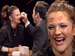 'I love Jimmy!' Fallon writes message on Drew Barrymore's forehead after triumphing in make-up Russian roulette challenge 