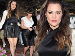 The 28-year-old reality show star sported a revealing black flared miniskirt, a halterneck black and cream top, and chunky black heels for the visit to swanky West Hollywood restaurant The Ivy. 