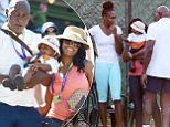 Richard Williams, the father of Olympians Venus and Serena, was spotted a a Miami tournament with his new wife Lakeisha Graham and their 7-month-old son Dylan. 