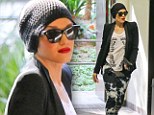 Too cool: Gwen Stefani donned rocker getup for Hollywood outing, on Friday