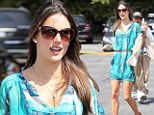 These boots were made for shopping! Alessandra Ambrosio shows off her tanned pins in ankle skimmers 