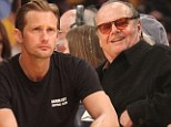 Two generations of Hollywood hunks: Jack Nicholson and Alexander Skarsgard watch the Lakers game