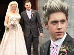 One Direction's Niall Horan cuts a dapper figure at his brother's wedding as fans turn up to wish the happy couple well