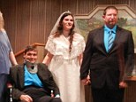 Last-minute change: Mandy Billings moved her wedding to hospital last-minute, after her father, Troy, was rushed in for emergency neck surgery 