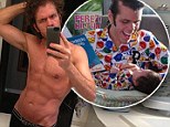 Perez Hilton takes time off dad duty to admire his abs in mirror