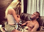 Saucy: Mario Balotelli's girlfriend Fanny Neguesha posted this picture of the pair on her Instagram page 