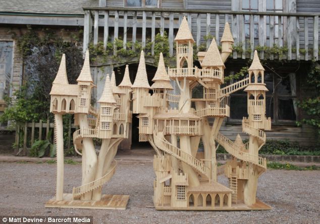 Tree Surgeon Creates Intricate Bough Houses Out Of Felled Leylandii After Being Inspired While