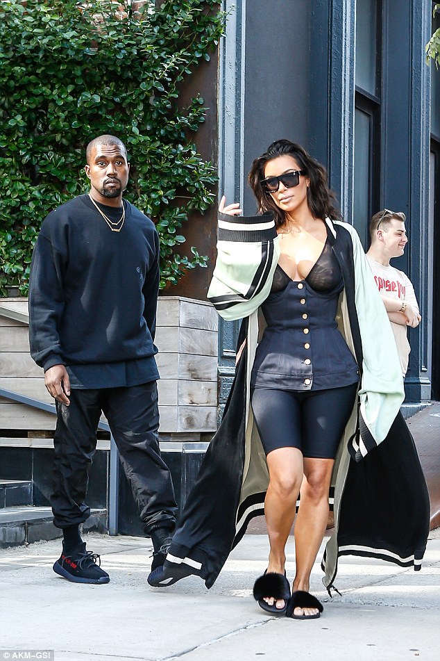 Kim Kardashian Shows Her Nipples In Bizarre Outfit With Kanye West