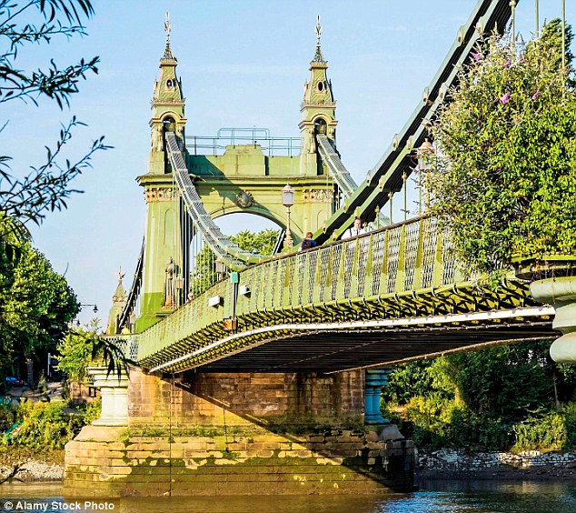 Hammersmith  Fulham was reported to be the most anxious place in the UK, according to the latest statistics (pictured: Hammersmith Bridge)