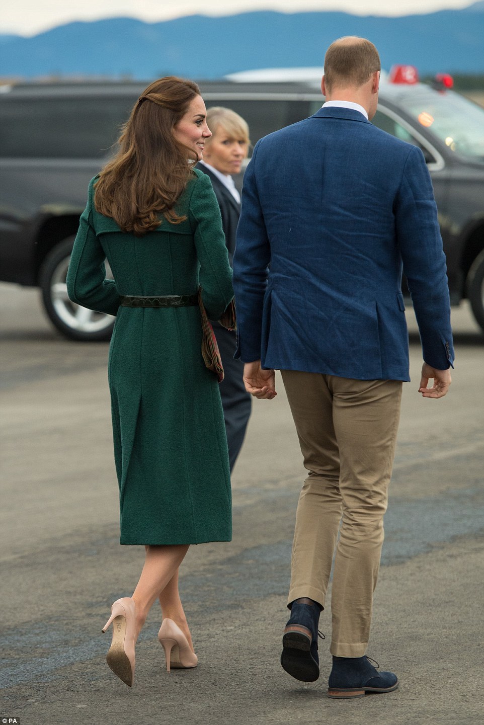 The Cambridges left for the Kwanlin Dun cultural centre where an arts show was staged to welcome them before spending Tuesday night in an unprepossessing £95-a-night hotel